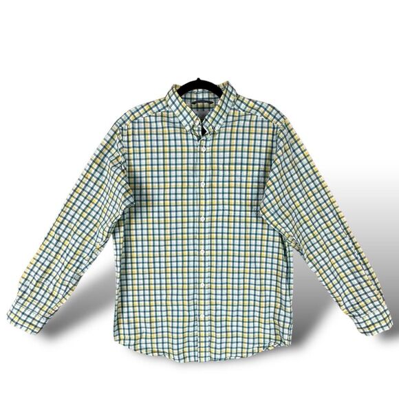 Columbia Mens SM Blue Pastel Check Long Sleeve Button Down Shirt 100% Cotton EUC - Picture 1 of 6